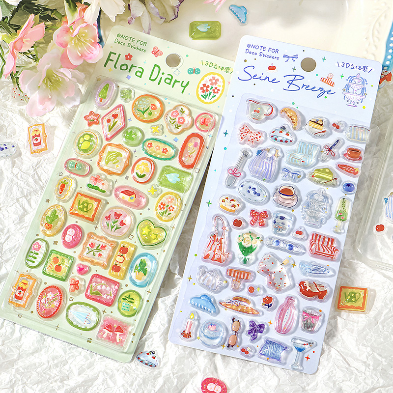 Embellishments For Scrapbooking - 1 stk/pak Leuke 3D-reliëfstickers Materiaal Perfect