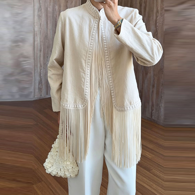 Herfst Boho Bovenkleding Jasse - Tassel Fringe Trim recensie en prijs